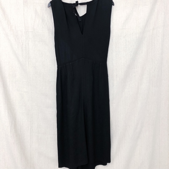 Prada Black Sleeveless Midi Dress w/ Side Ruffle - Picture 4 of 5